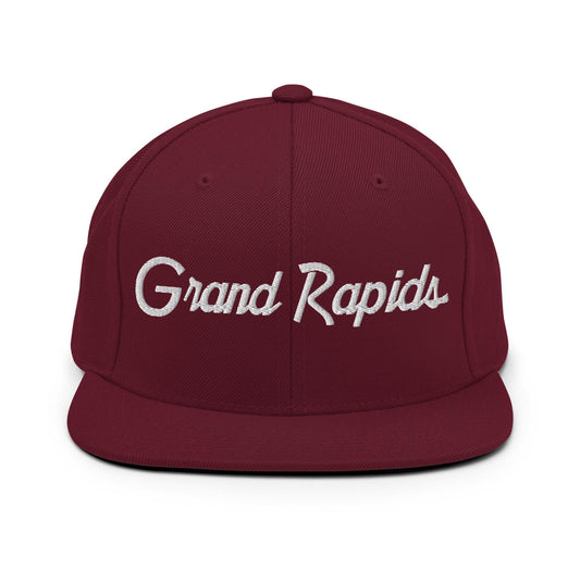 Grand Rapids Script Snapback Hat Maroon