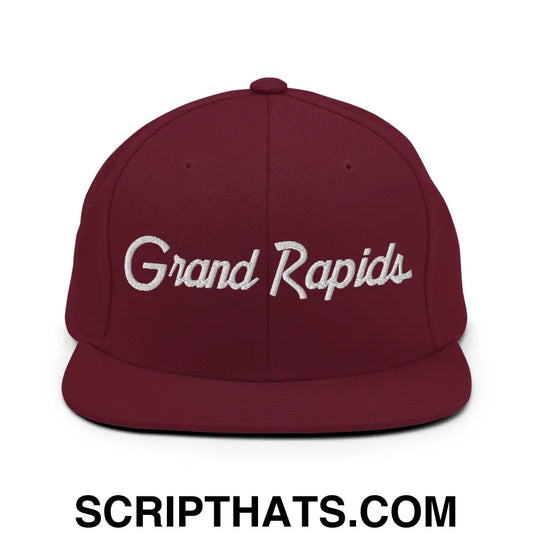 Grand Rapids Script Snapback Hat Maroon