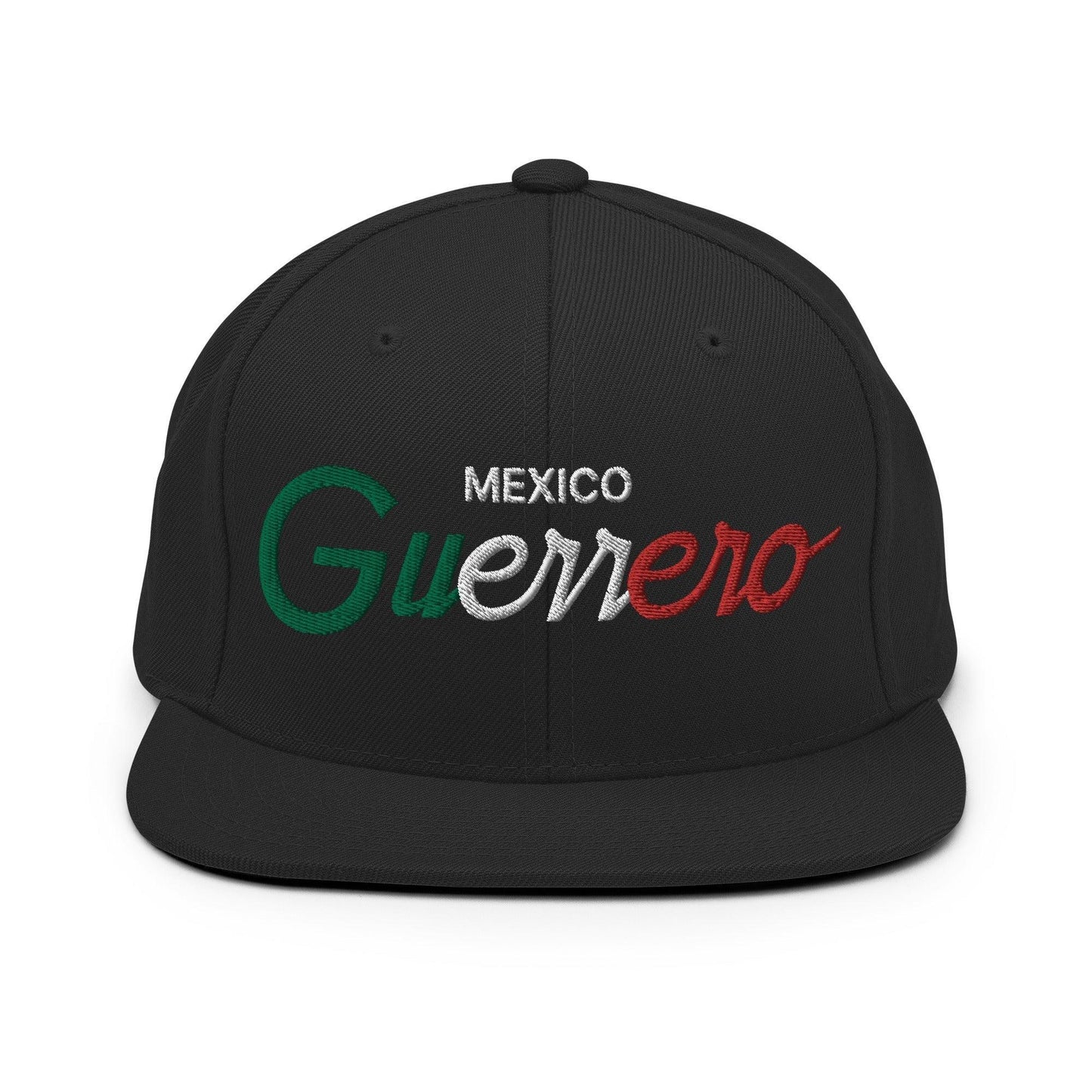 Guerrero Mexico Vintage Sports Script Snapback Hat Black