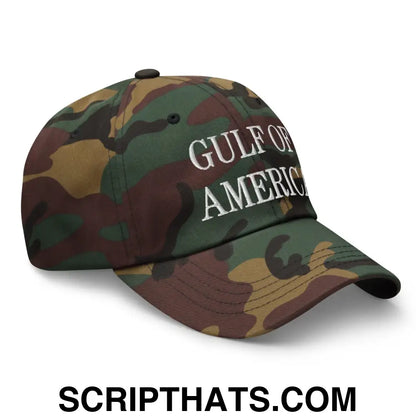 Gulf of America Embroidered Dad Hat Green Camo