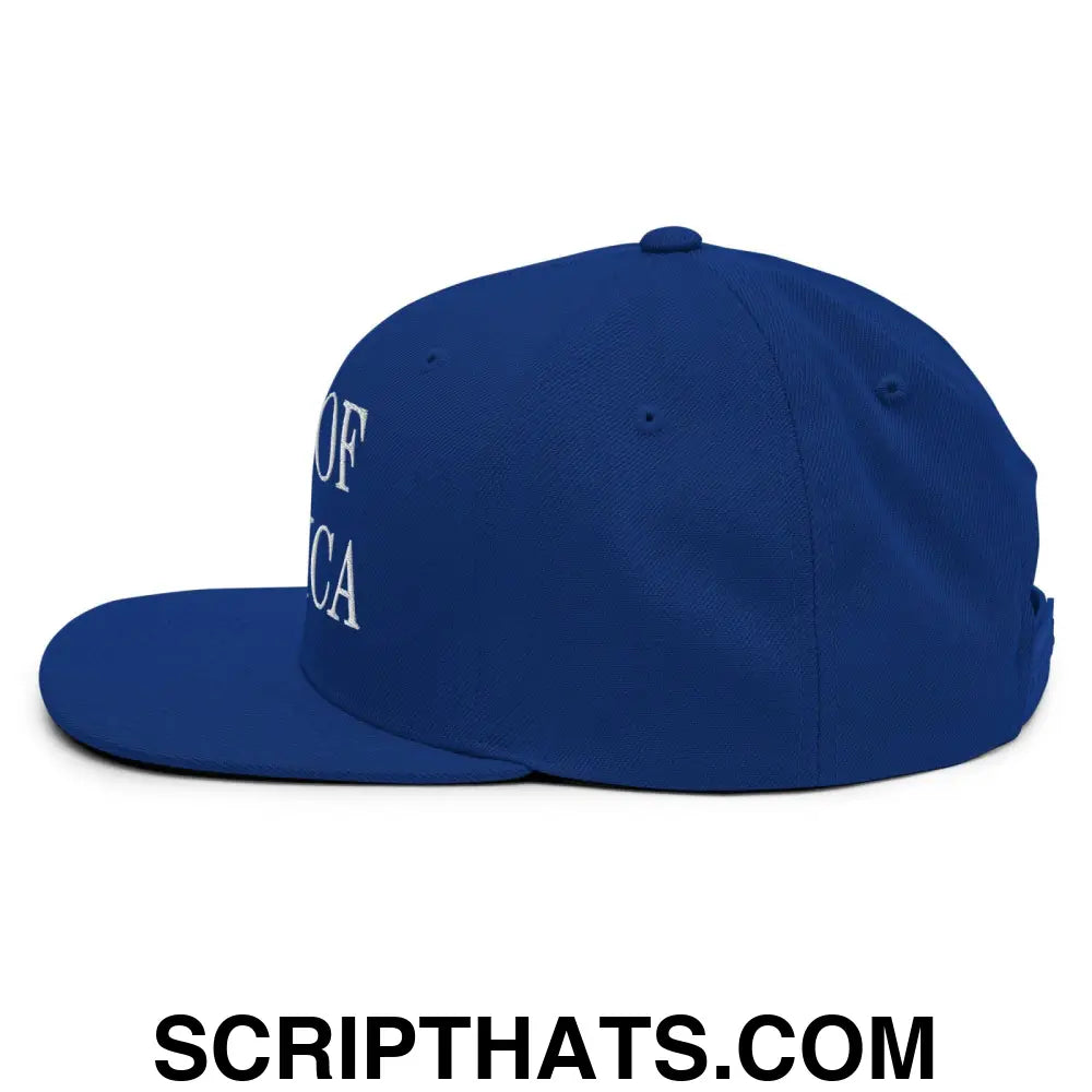 Gulf of America Embroidered Flat Bill Brim Snapback Hat Royal Blue