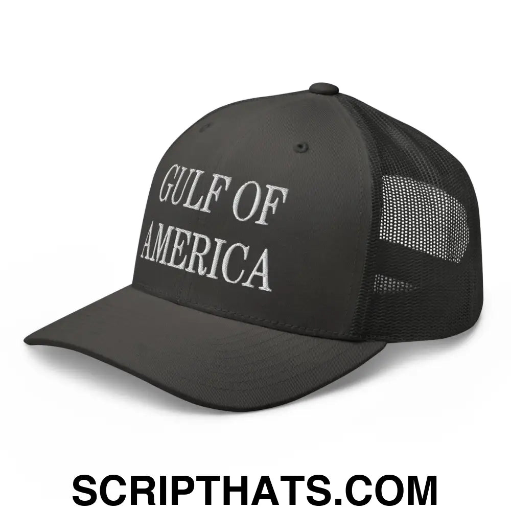 Gulf of America Embroidered Mesh Trucker Hat Charcoal