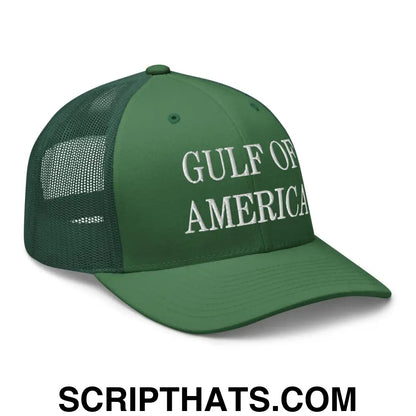 Gulf of America Embroidered Mesh Trucker Hat Evergreen