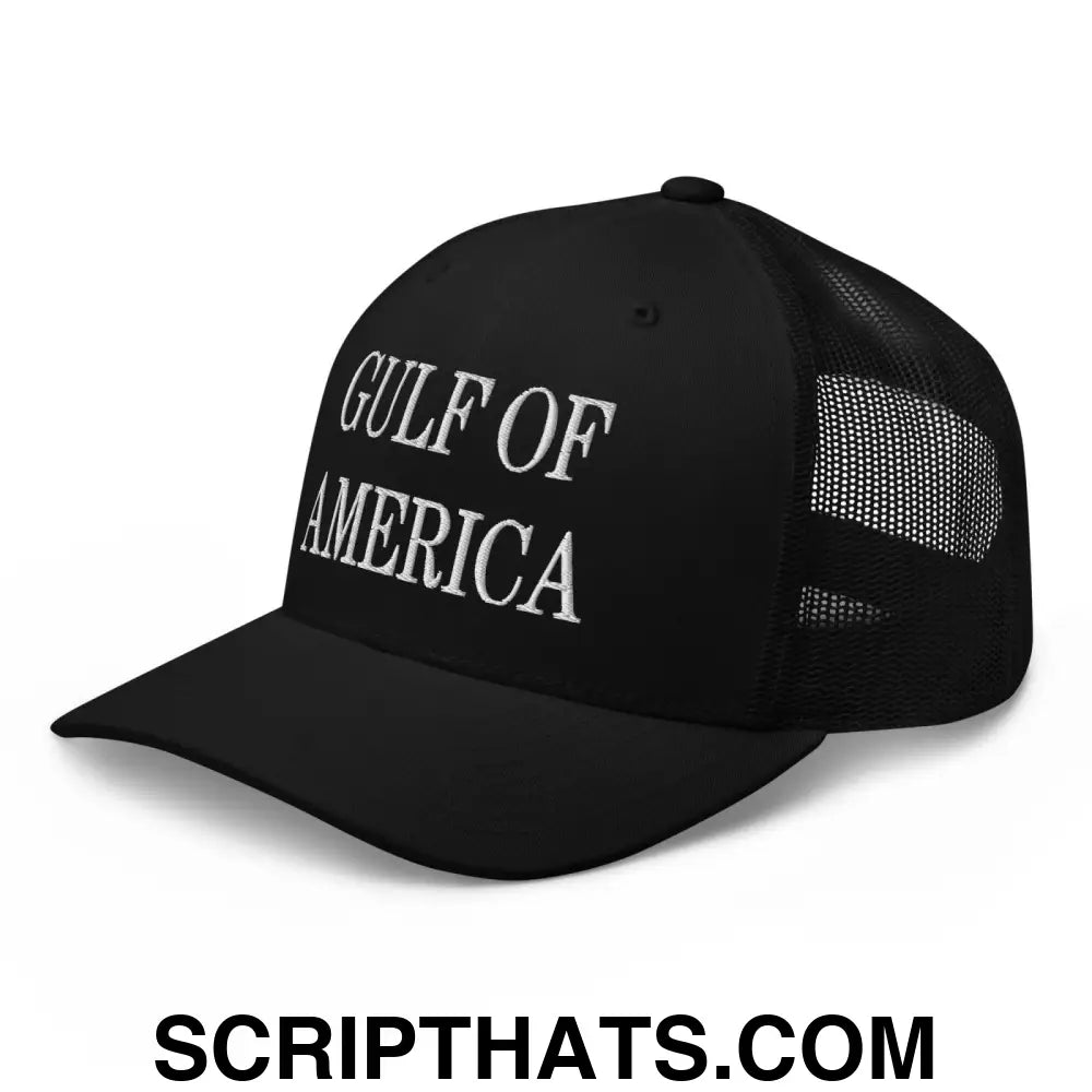 Gulf of America Embroidered Mesh Trucker Hat Black