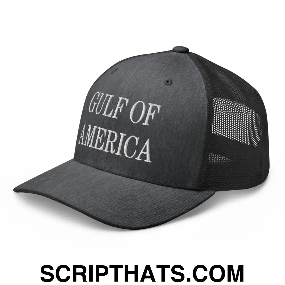 Gulf of America Embroidered Mesh Trucker Hat Dark Heather Gray