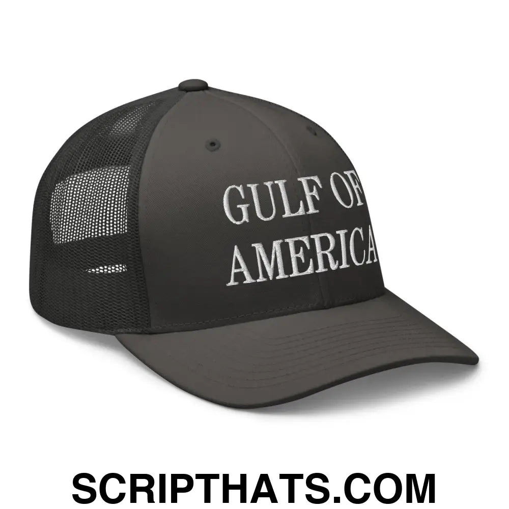 Gulf of America Embroidered Mesh Trucker Hat Charcoal