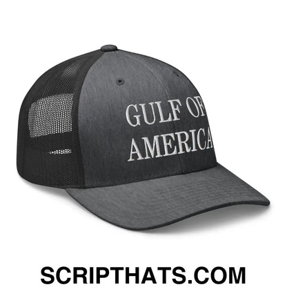 Gulf of America Embroidered Mesh Trucker Hat Dark Heather Gray