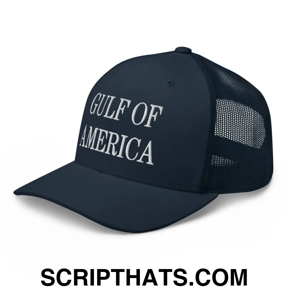 Gulf of America Embroidered Mesh Trucker Hat Navy