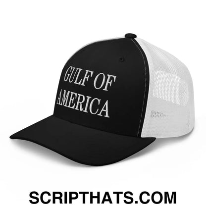 Gulf of America Embroidered Mesh Trucker Hat Black White