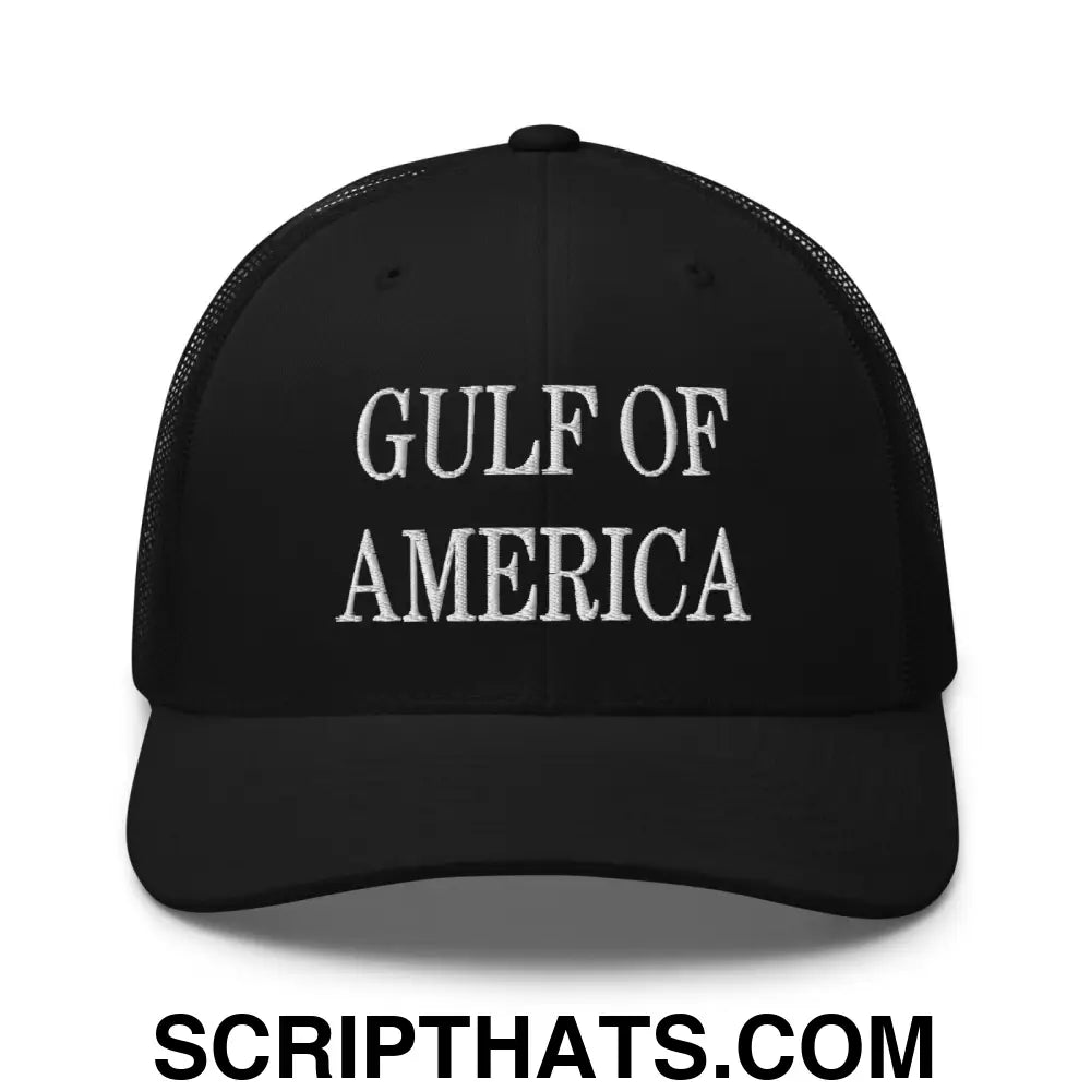 Gulf of America Embroidered Mesh Trucker Hat Black