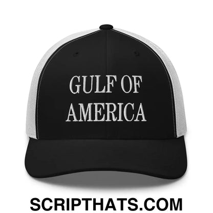 Gulf of America Embroidered Mesh Trucker Hat Black White