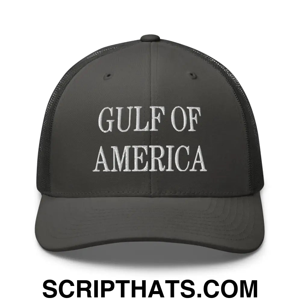 Gulf of America Embroidered Mesh Trucker Hat Charcoal