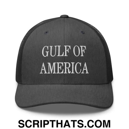 Gulf of America Embroidered Mesh Trucker Hat Dark Heather Gray