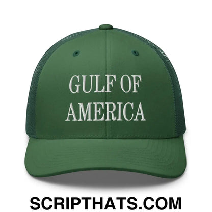 Gulf of America Embroidered Mesh Trucker Hat Evergreen