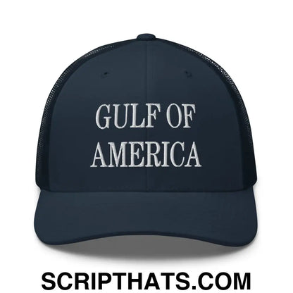 Gulf of America Embroidered Mesh Trucker Hat Navy