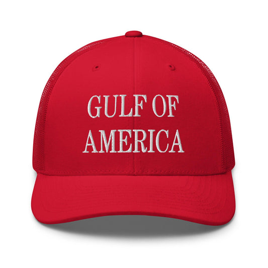 Gulf of America Embroidered Mesh Trucker Hat Red