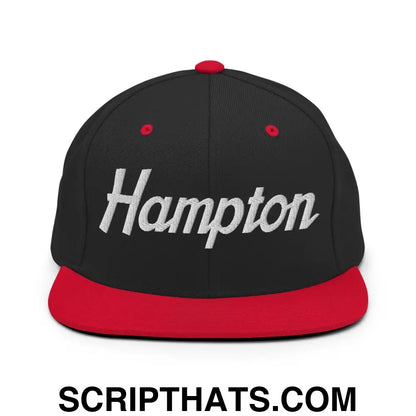 Hampton Script Snapback Hat Black Red