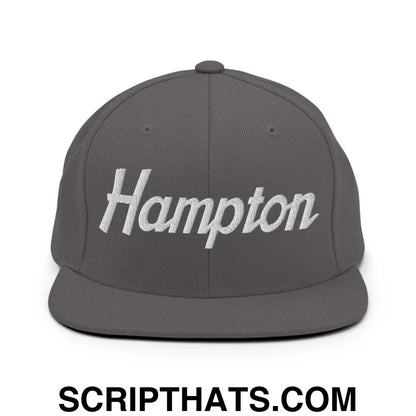 Hampton Script Snapback Hat Dark Grey