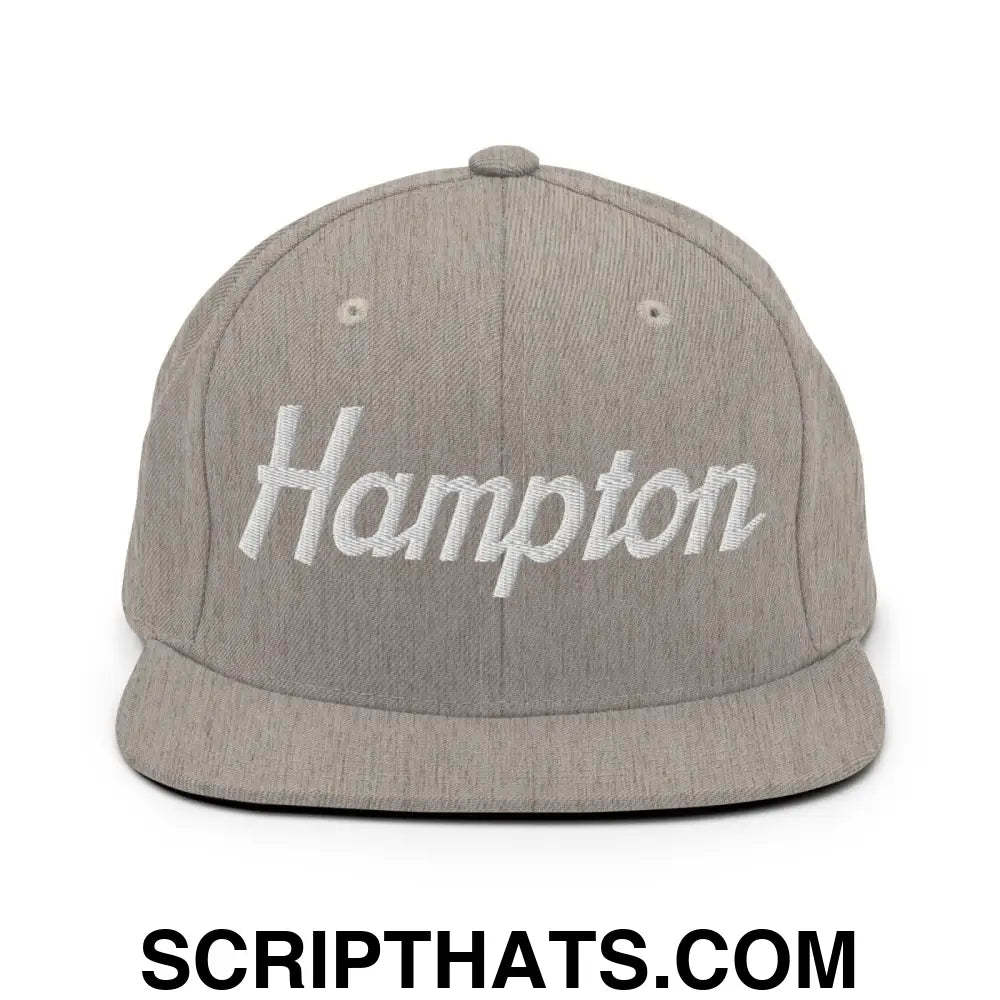 Hampton Script Snapback Hat Heather Grey