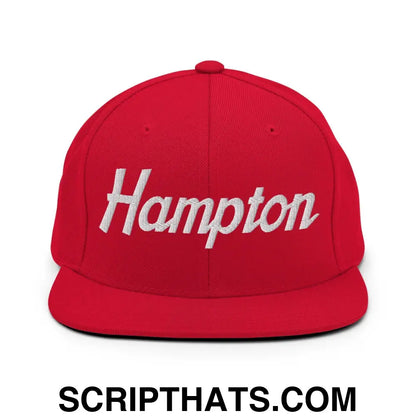 Hampton Script Snapback Hat Red