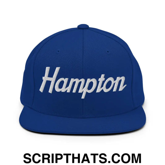 Hampton Script Snapback Hat Royal Blue