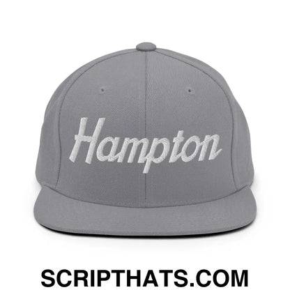 Hampton Script Snapback Hat Silver