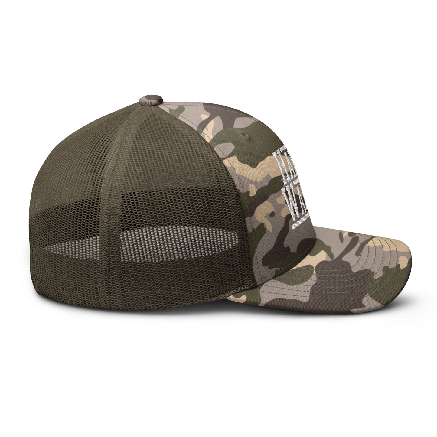 Harris Walz 2024 24 Camo Trucker Hat Camo Olive