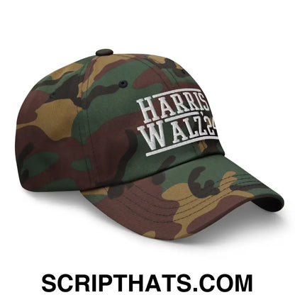 Harris Walz 2024 24 Dad Hat Green Camo