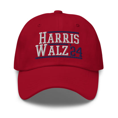 Harris Walz 2024 24 Dad Hat Cranberry