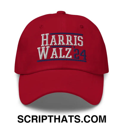 Harris Walz 2024 24 Dad Hat Cranberry