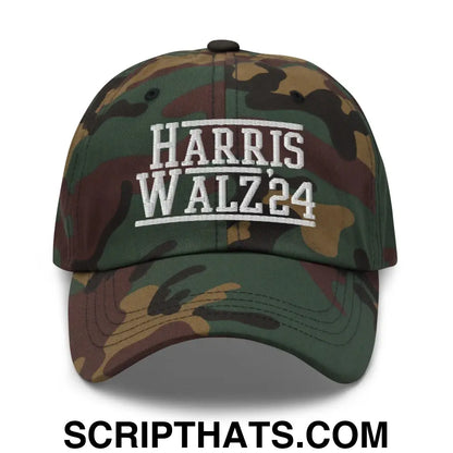 Harris Walz 2024 24 Dad Hat Green Camo