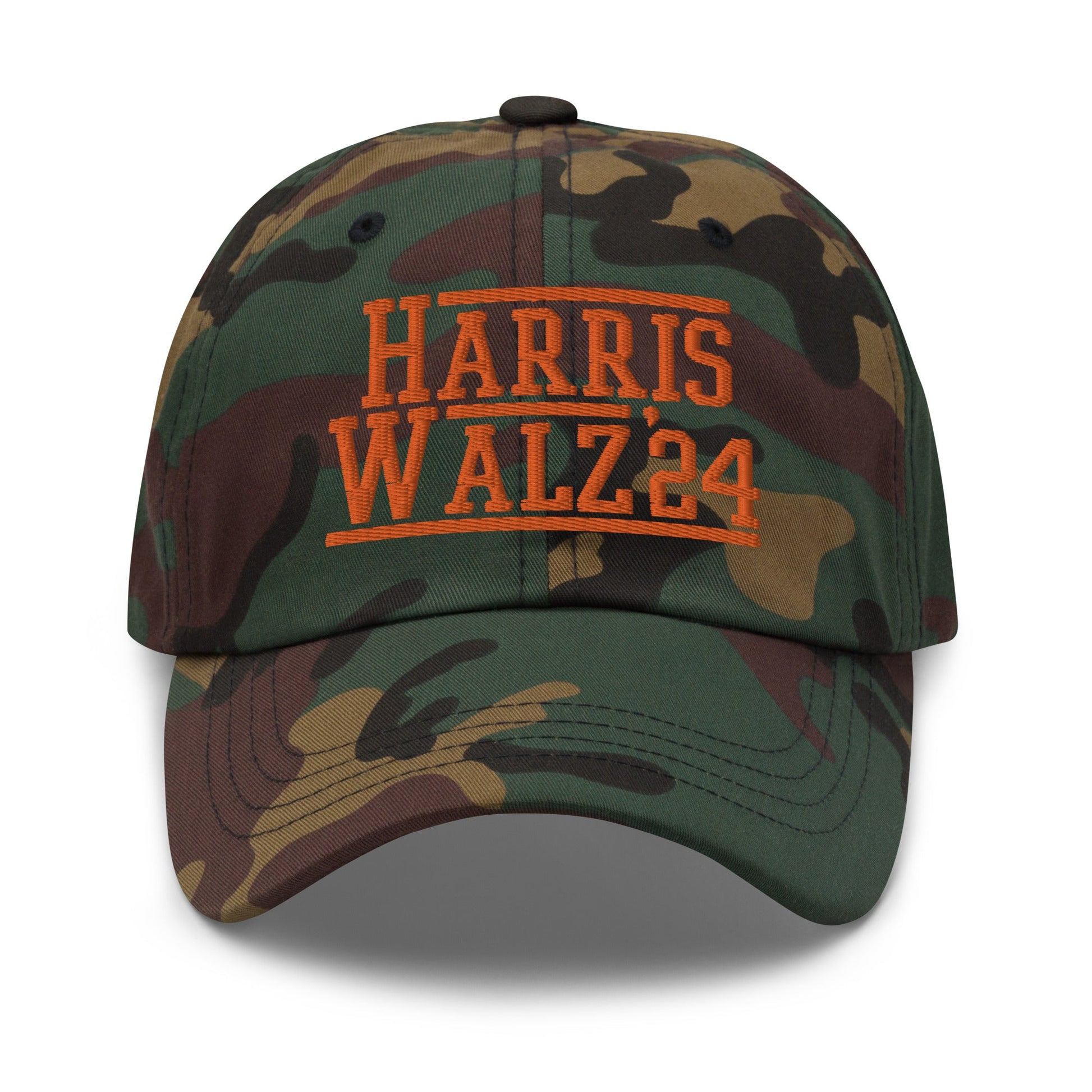 Harris Walz 2024 24 Dad Hat Orange Camo Camo