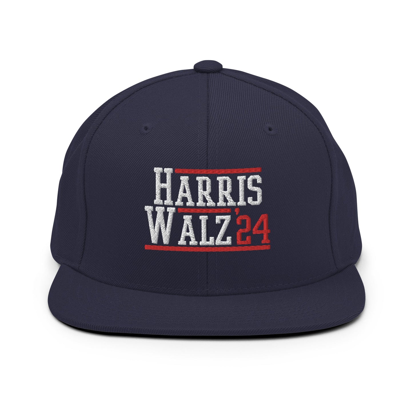 Harris Walz 2024 24 Flat Bill Brim Snapback Hat Navy