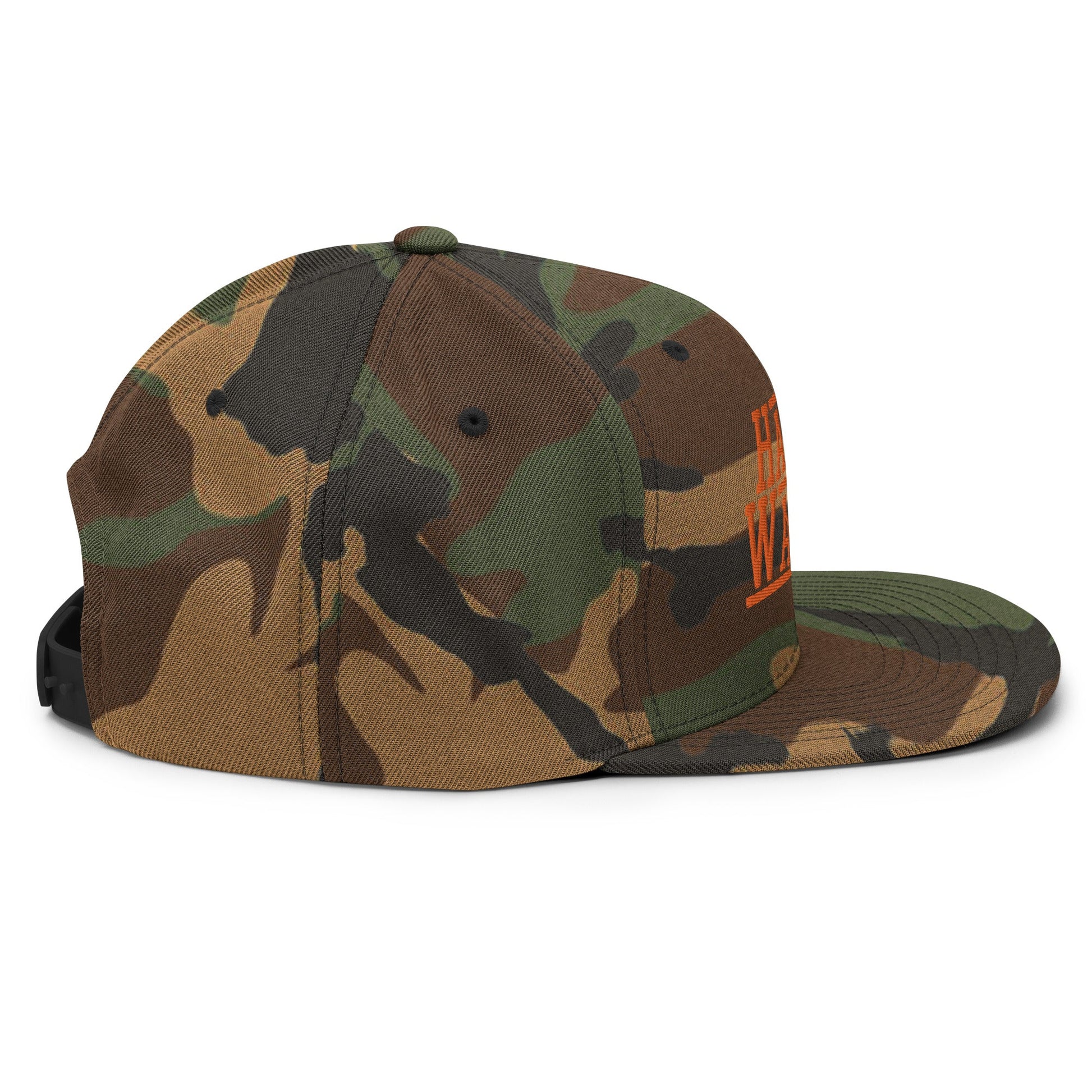 Harris Walz 2024 24 Flat Bill Brim Snapback Hat Orange Camo Camo