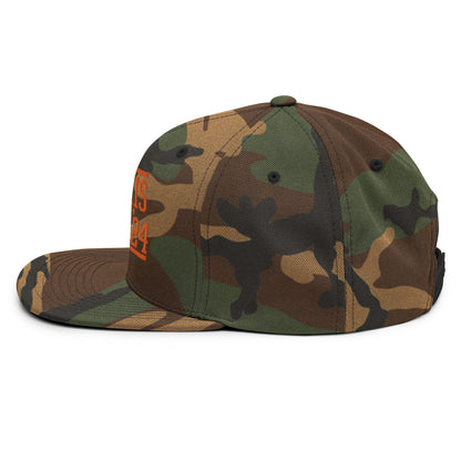 Harris Walz 2024 24 Flat Bill Brim Snapback Hat Orange Camo Camo