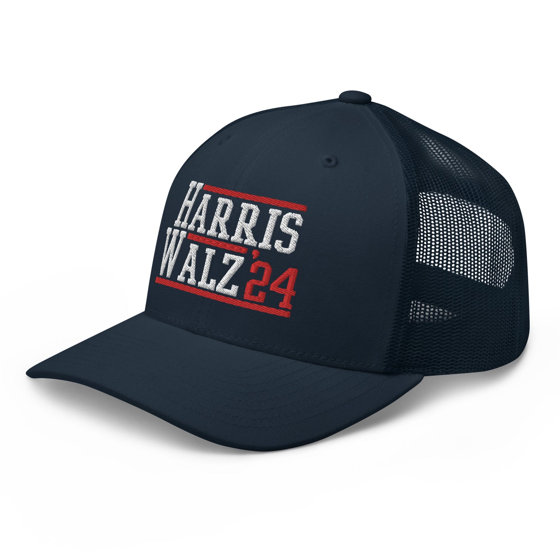 Harris Walz 2024 24 Retro Trucker Hat Navy