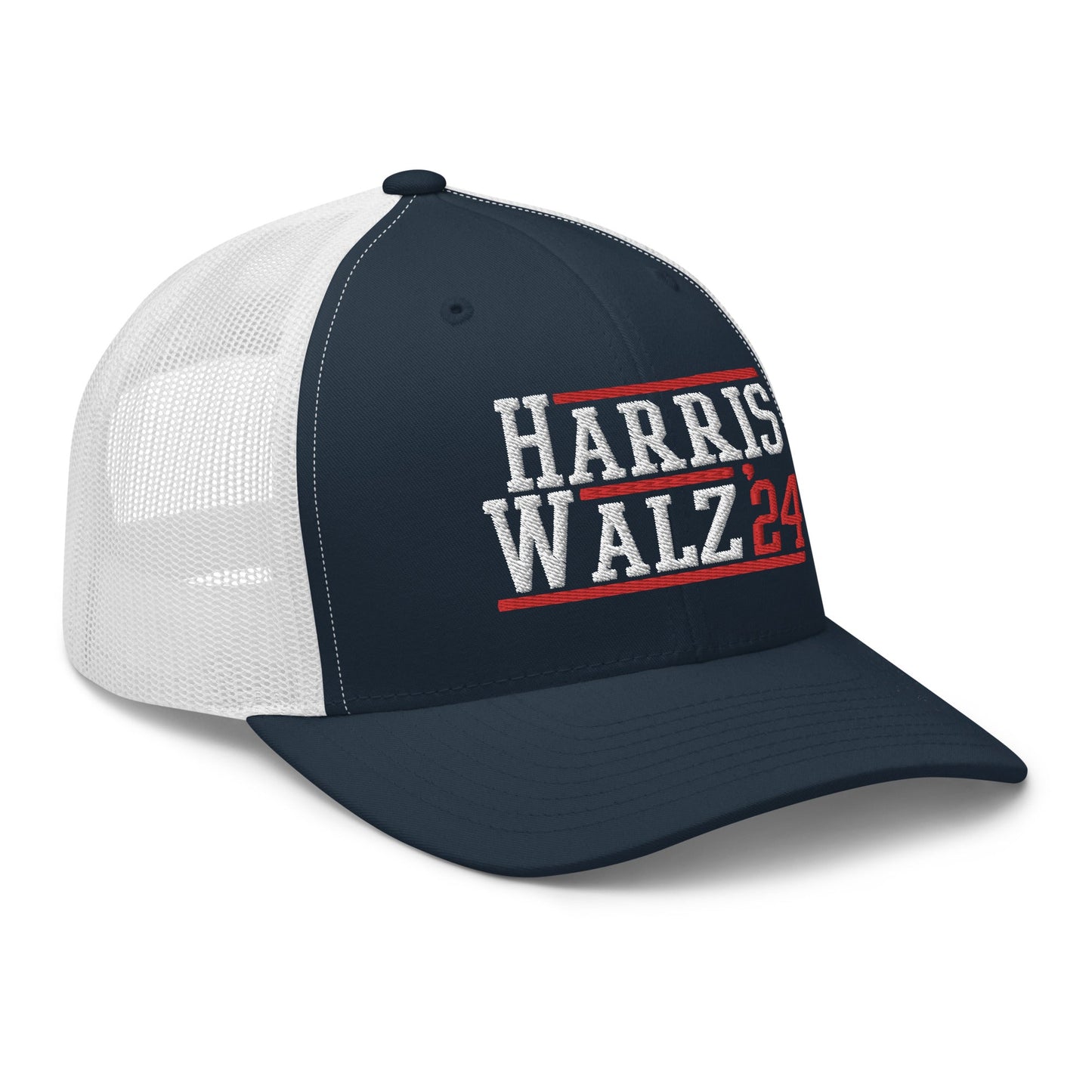 Harris Walz 2024 24 Retro Trucker Hat Navy White