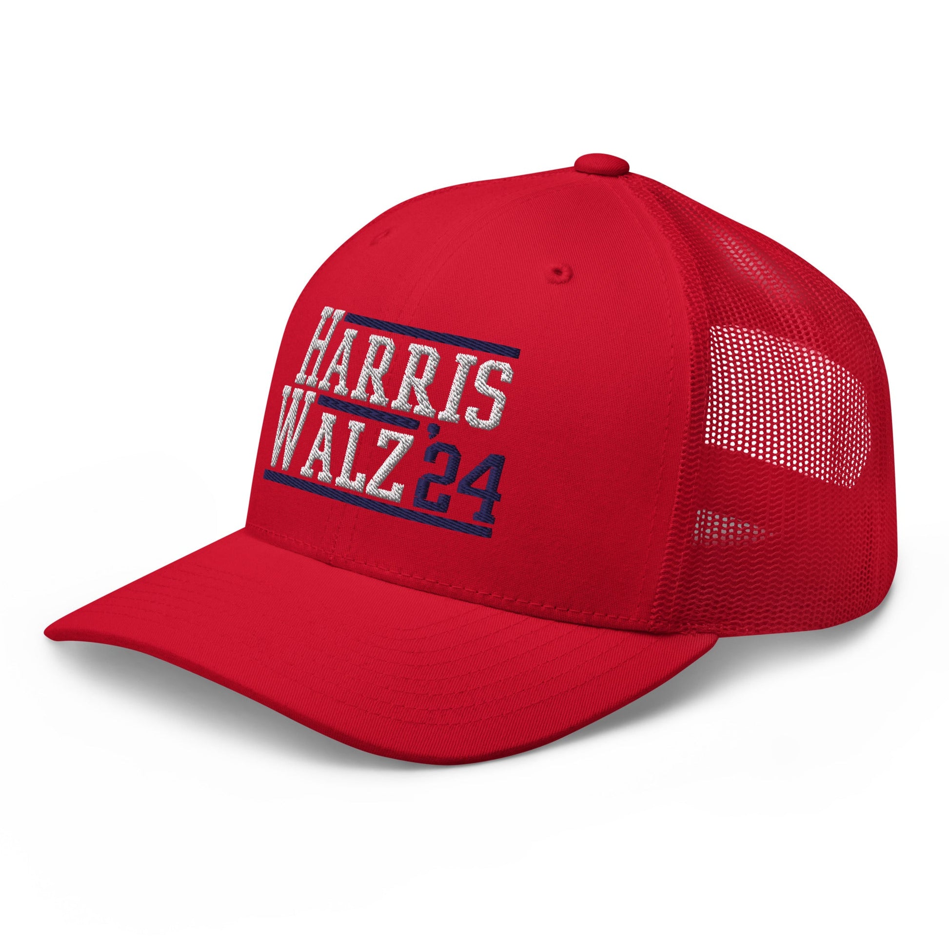 Harris Walz 2024 24 Retro Trucker Hat Red