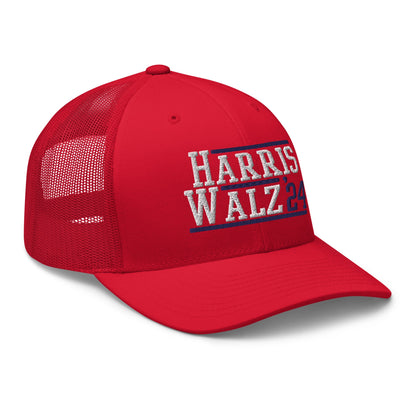 Harris Walz 2024 24 Retro Trucker Hat Red