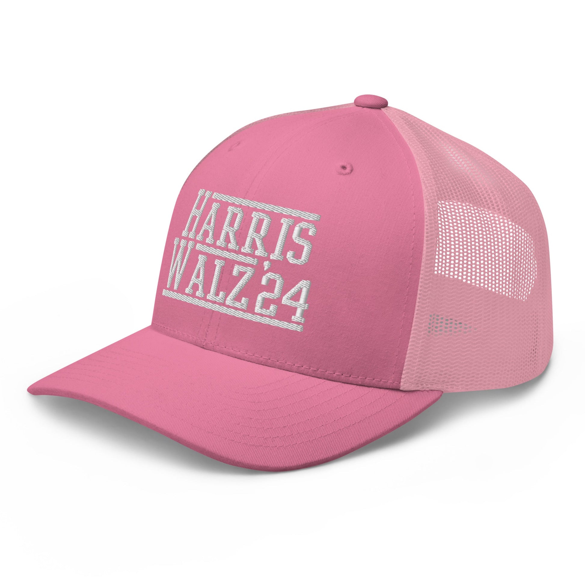 Harris Walz 2024 24 Retro Trucker Hat Pink