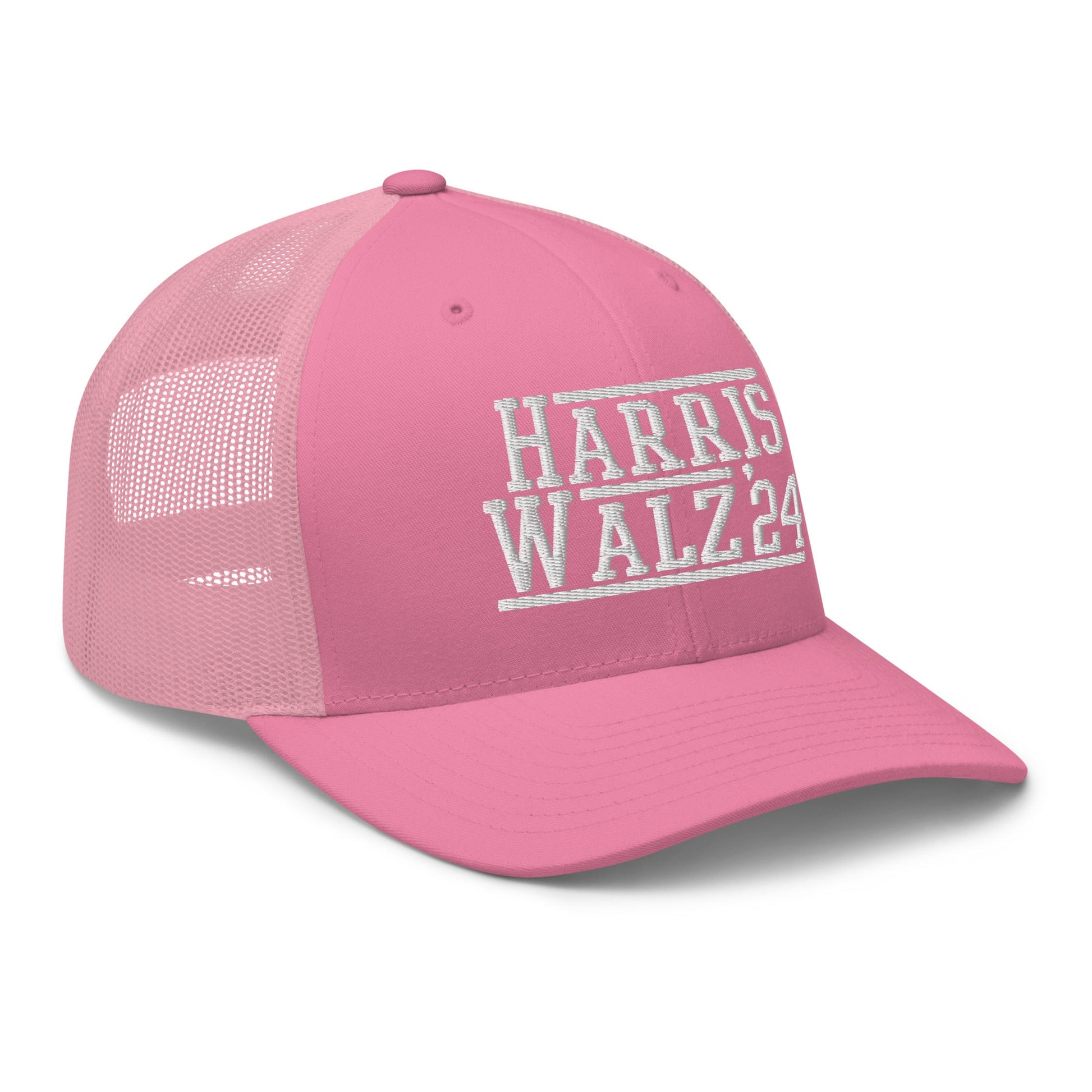 Harris Walz 2024 24 Retro Trucker Hat Pink