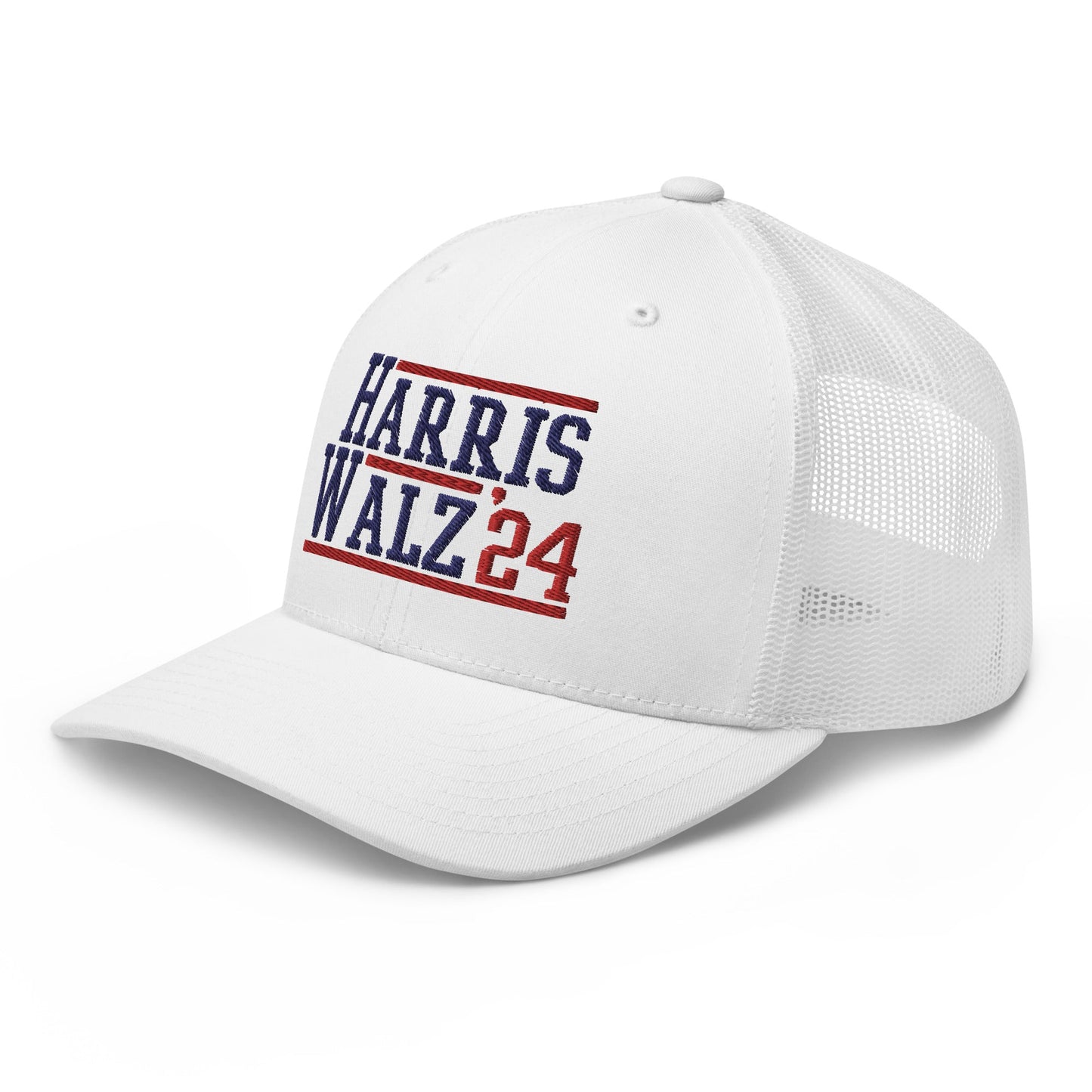 Harris Walz 2024 24 Retro Trucker Hat White