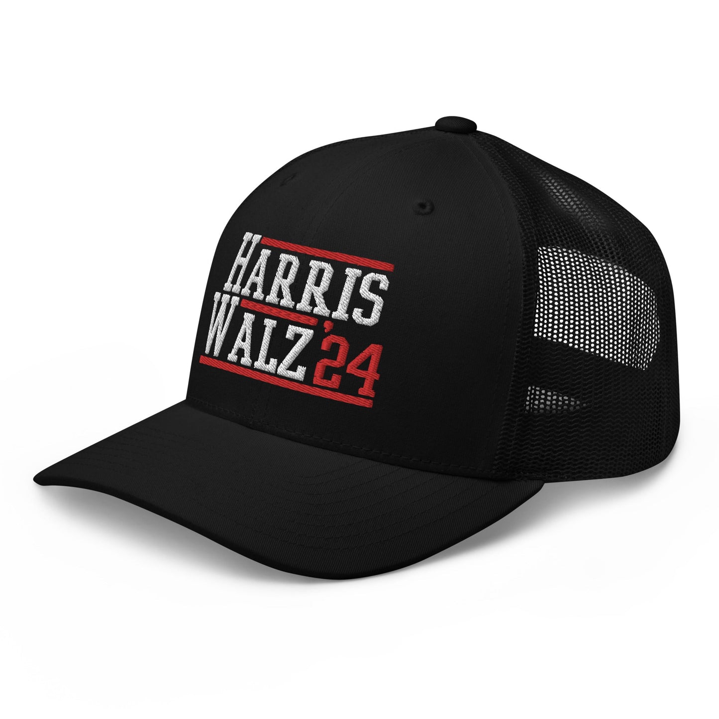 Harris Walz 2024 24 Retro Trucker Hat Black