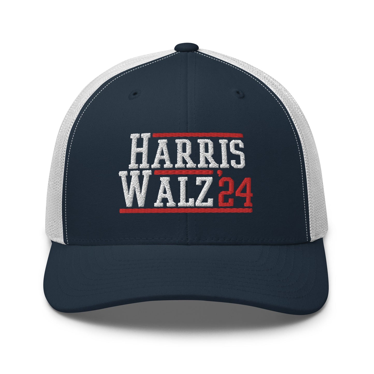 Harris Walz 2024 24 Retro Trucker Hat Navy White