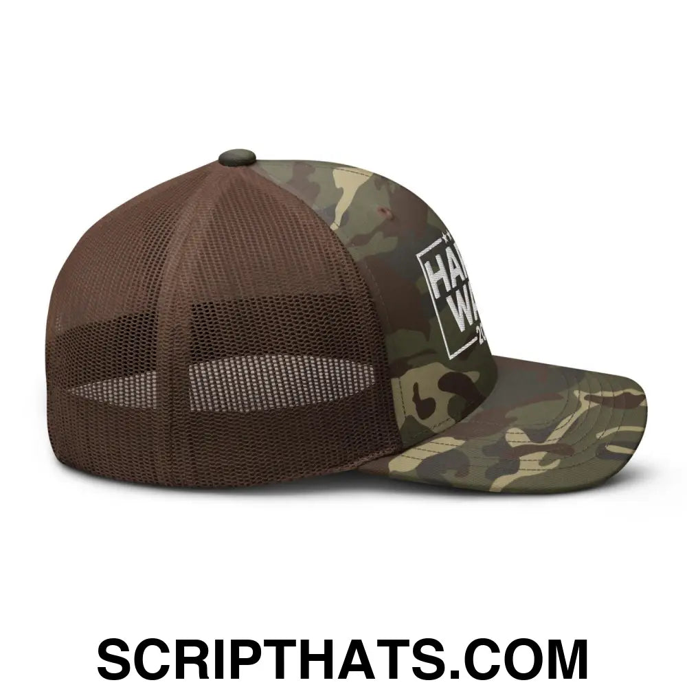 Harris Walz 2024 Camo Trucker Hat Camo Brown