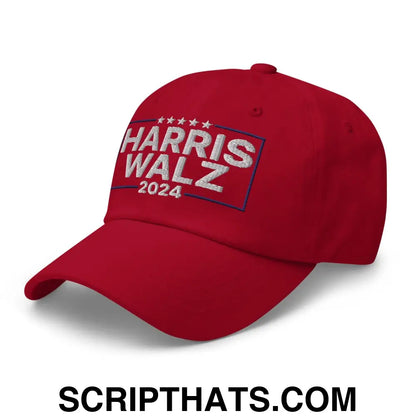 Harris Walz 2024 Dad Hat Cranberry