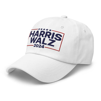 Harris Walz 2024 Dad Hat White