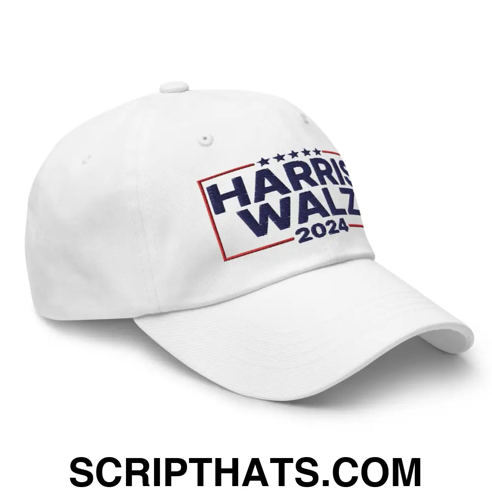 Harris Walz 2024 Dad Hat White