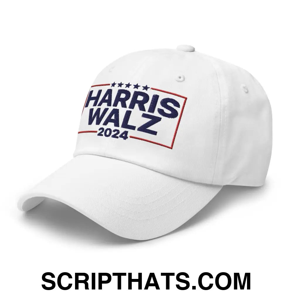 Harris Walz 2024 Dad Hat White