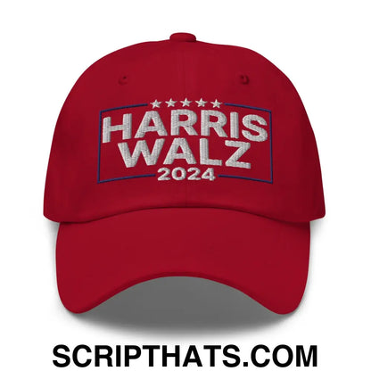 Harris Walz 2024 Dad Hat Cranberry